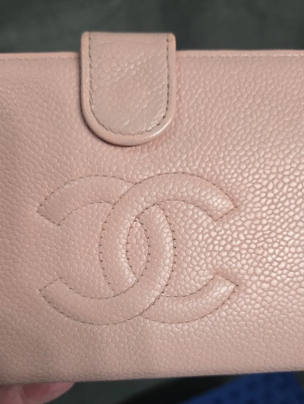 CHANEL Pink Caviar Long Leather CC-Embossed Wallet